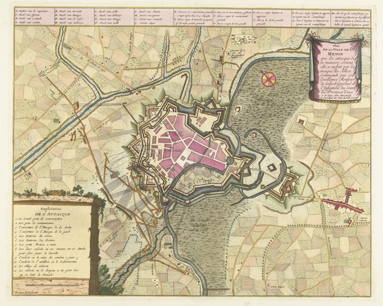 Carte du siège de Menin, 1706 - Pieter van Call (II)