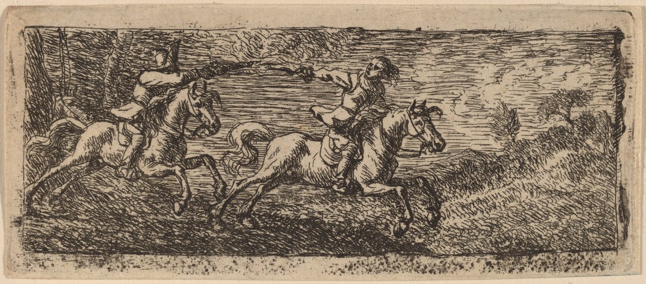 Deux cavaliers se battant - Pieter van Laer