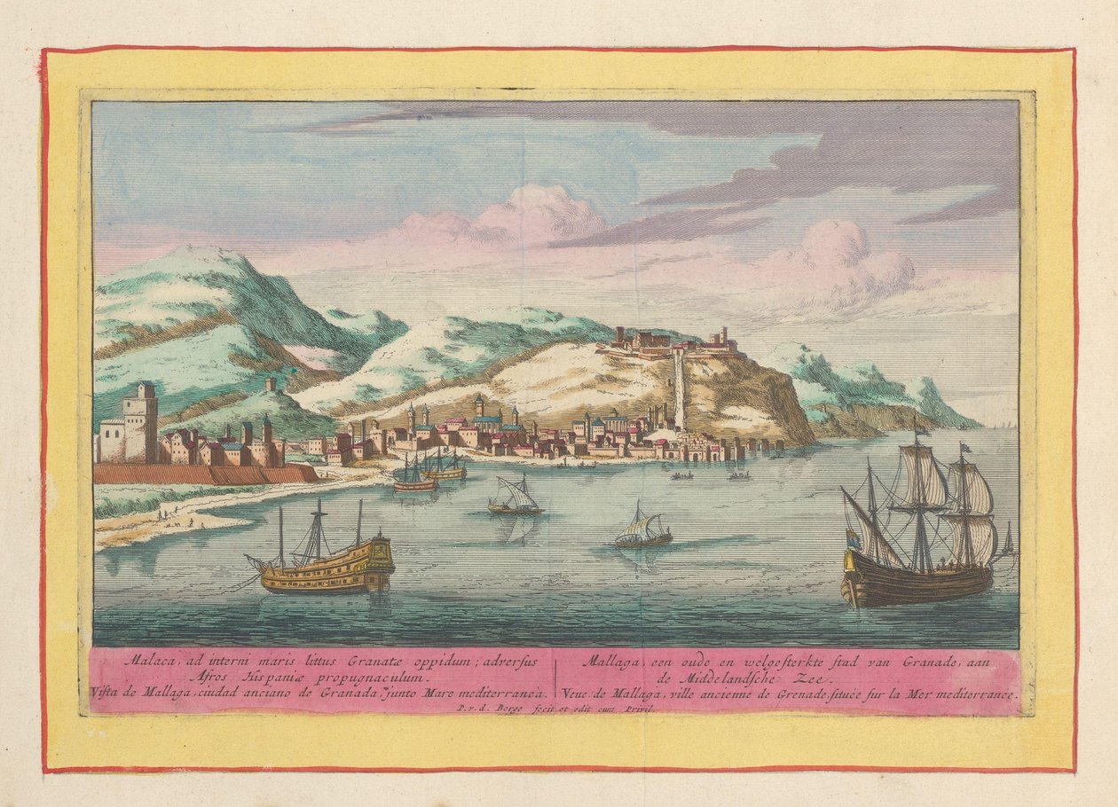 Vue de la ville de Málaga sur la mer Méditerranée - Pieter van den Berge