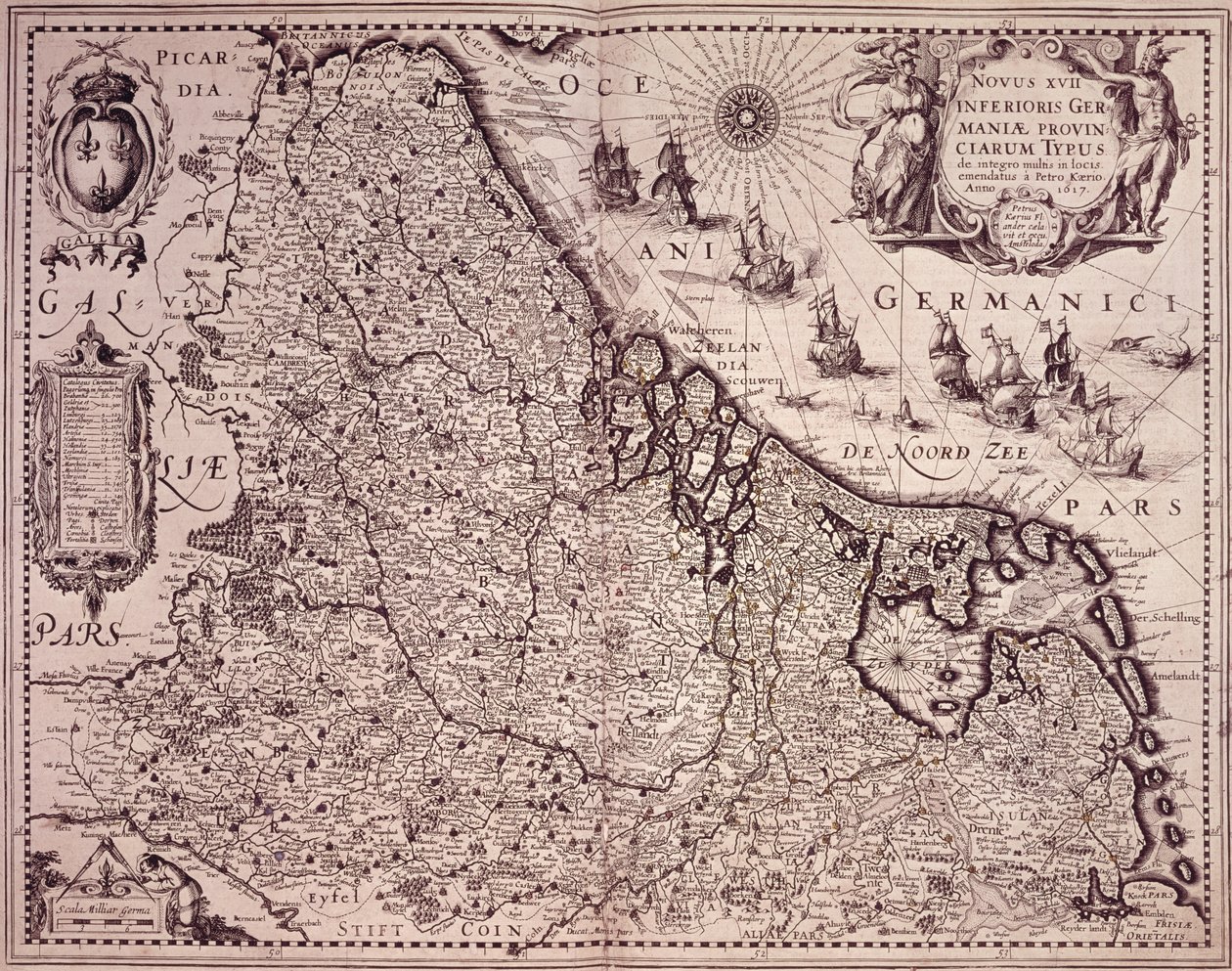 Carte de la province des Pays-Bas unis - Pieter van den Keere