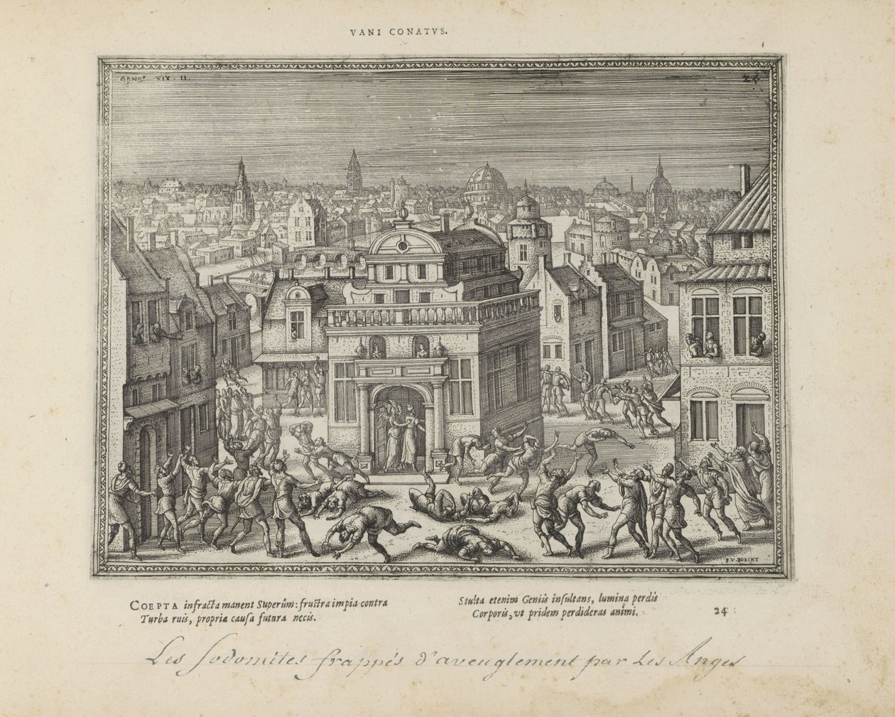 Les hommes de Sodome frappés de cécité - Pieter van der Borcht (I)