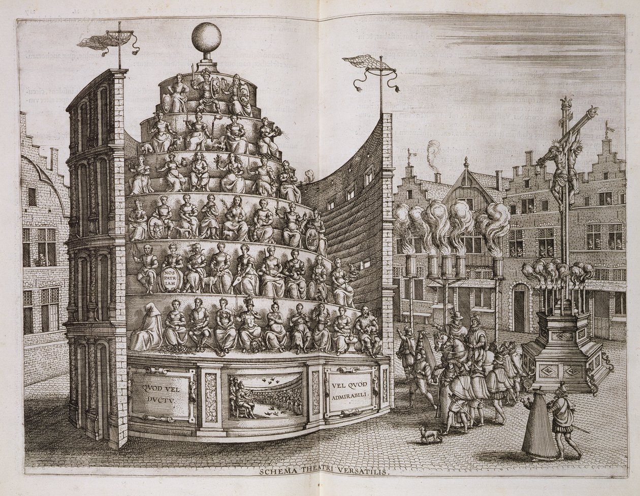 Illustration représentant un théâtre mobile, de 