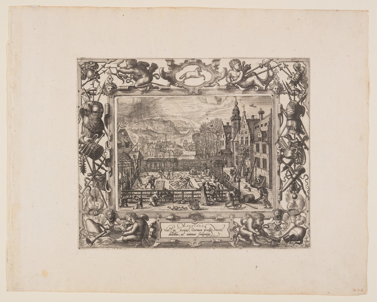 Mars, extrait des Douze Mois - Pieter van der Borcht