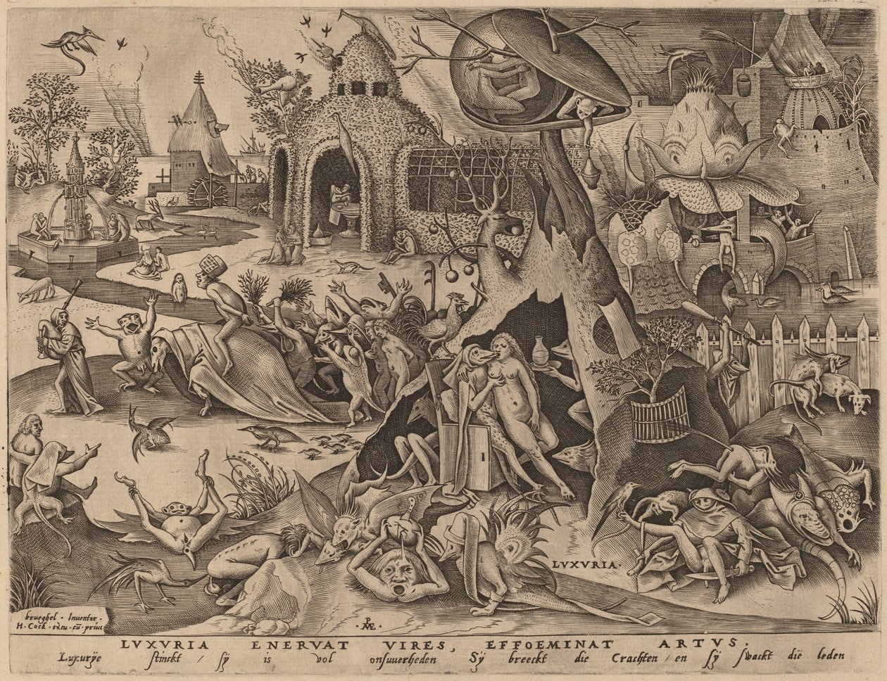 Luxure - Pieter van der Heyden after Pieter Bruegel the Elder