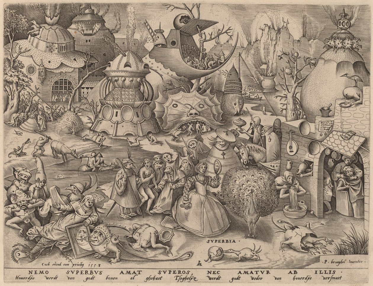 Orgueil - Pieter van der Heyden after Pieter Bruegel the Elder