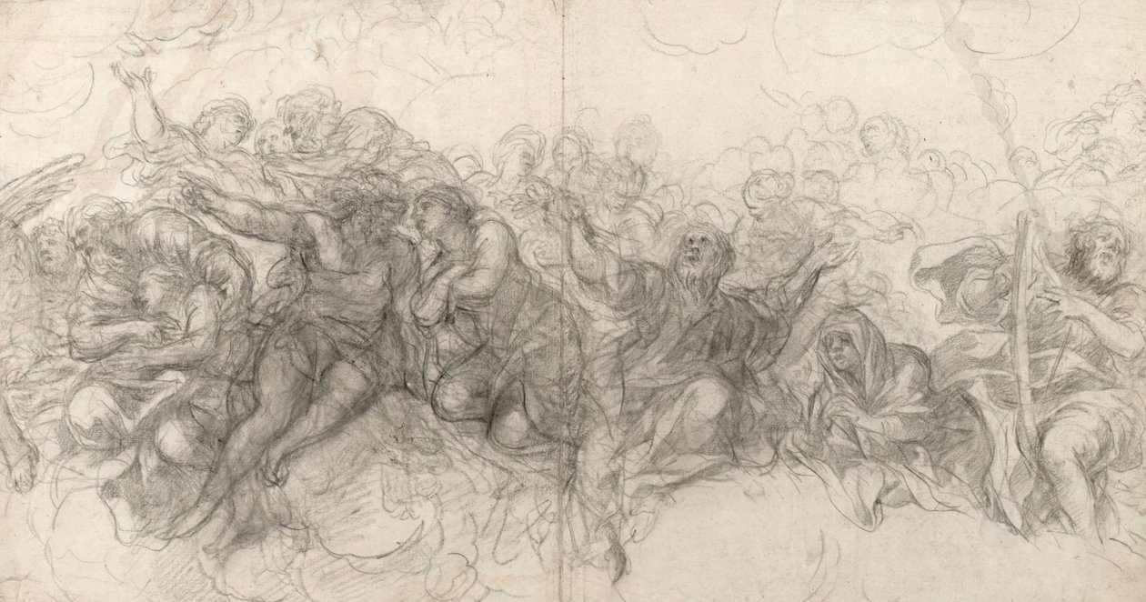 Abraham et Isaac, Adam et Ève, Noé, et, sur le bord droit, David avec une harpe, 1647 - Pietro da Cortona