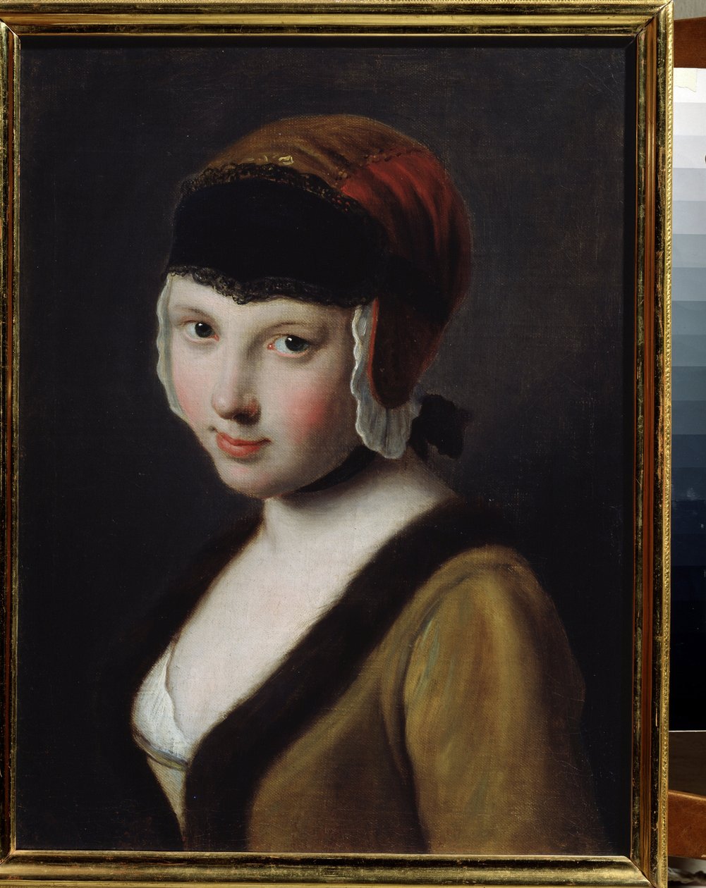 Une fille avec un masque noir - Pietro Antonio Rotari