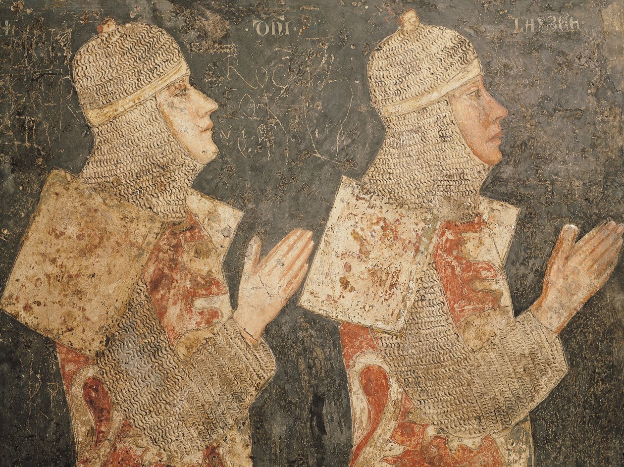 Deux croisés de la famille Minutolo, de la Cappella Minutolo - Pietro Cavallini