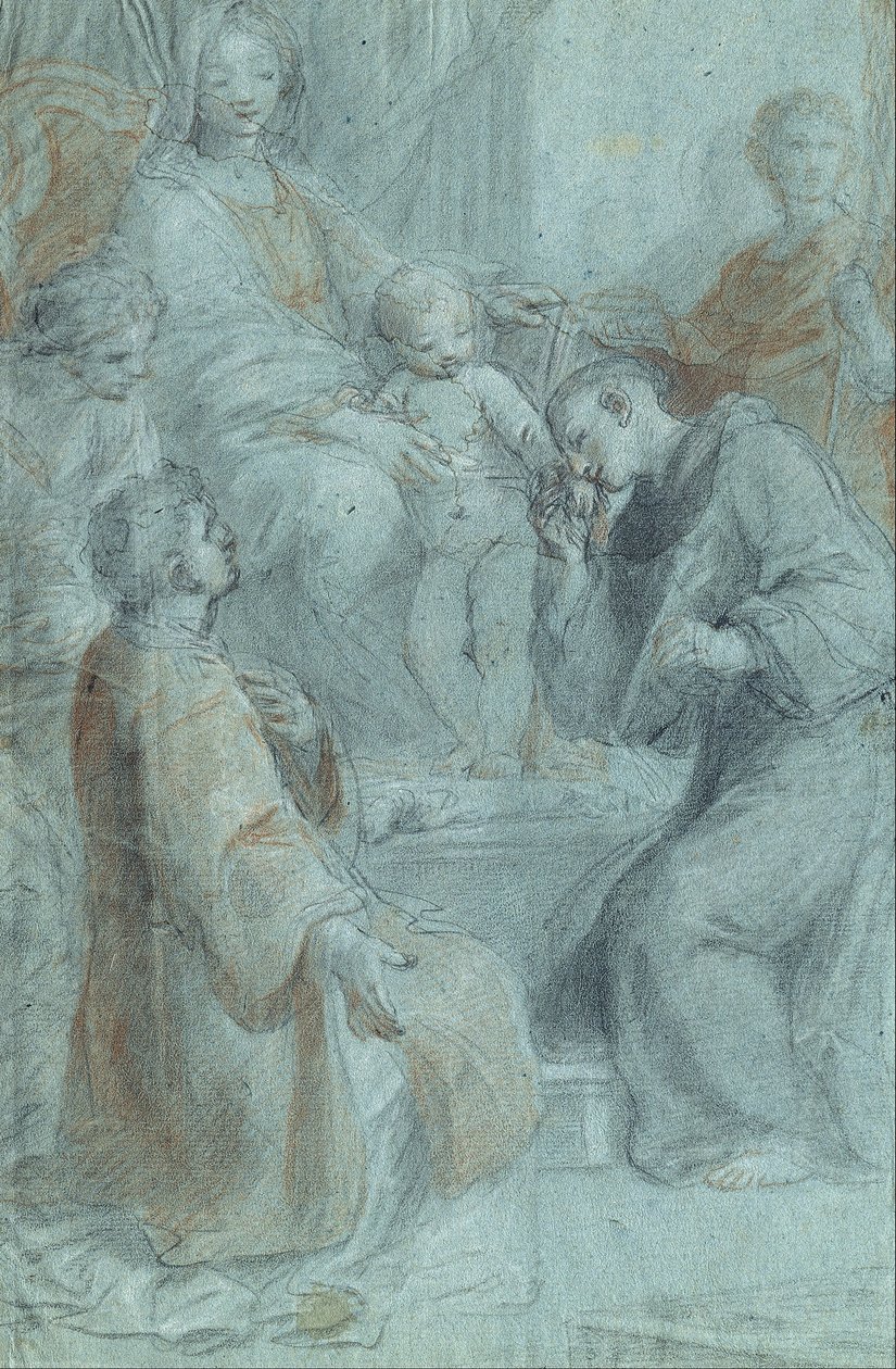 Madone et Enfant en Trône avec les Saints Laurent, Antoine de Padoue, Praxède et Venance - Pietro De Pietri
