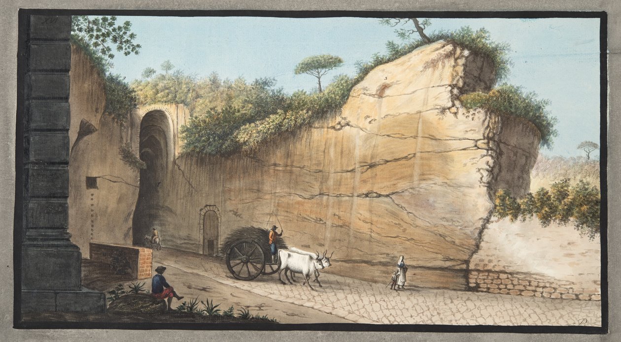 Entrée de la grotte de Pausilipo, planche XVI, de 
