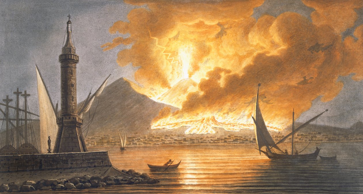 Vue de la grande éruption du Vésuve depuis la jetée de Naples dans la nuit du 20 octobre 1767, Planche 6 de 