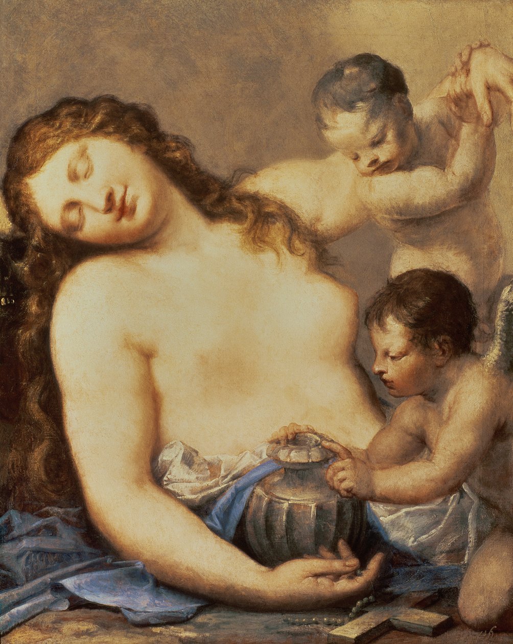 Marie Madeleine pénitente avec putti - Pietro Liberi