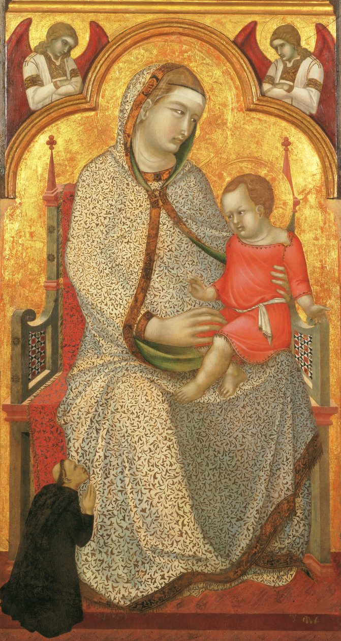Vierge et Enfant en Trône et Donateur, Anges - Pietro Lorenzetti