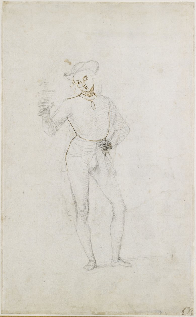 Recto : Étude pour une figure dans une Adoration des Mages, WA1846.5 - Pietro Perugino