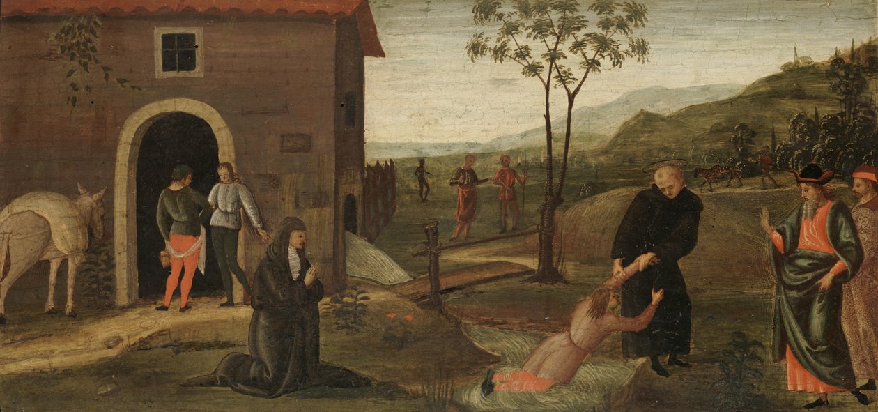 Saint Nicolas de Tolentino sauvant un garçon de la noyade, vers 1500-30 - Pietro Perugino