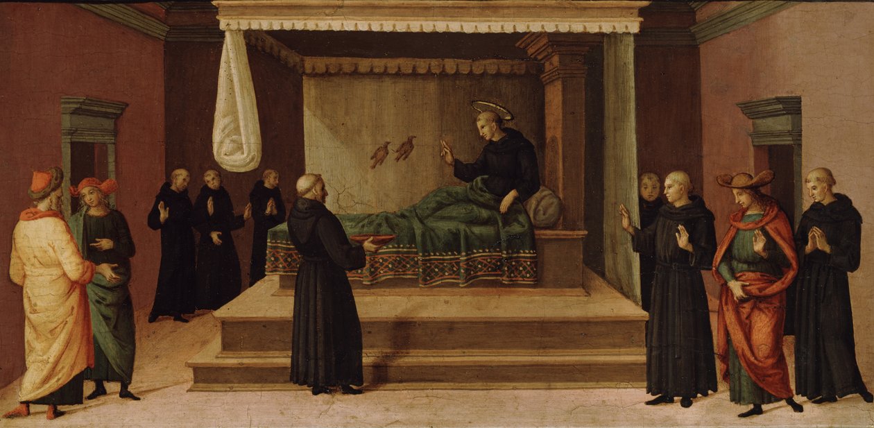 Saint Nicolas de Tolentino ressuscitant deux perdrix, vers 1500-30 - Pietro Perugino