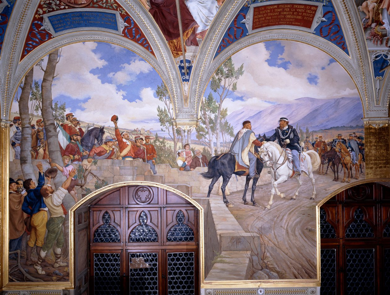 Victor Emmanuel II rencontrant Giuseppe Garibaldi à Teano - Pietro Aldi