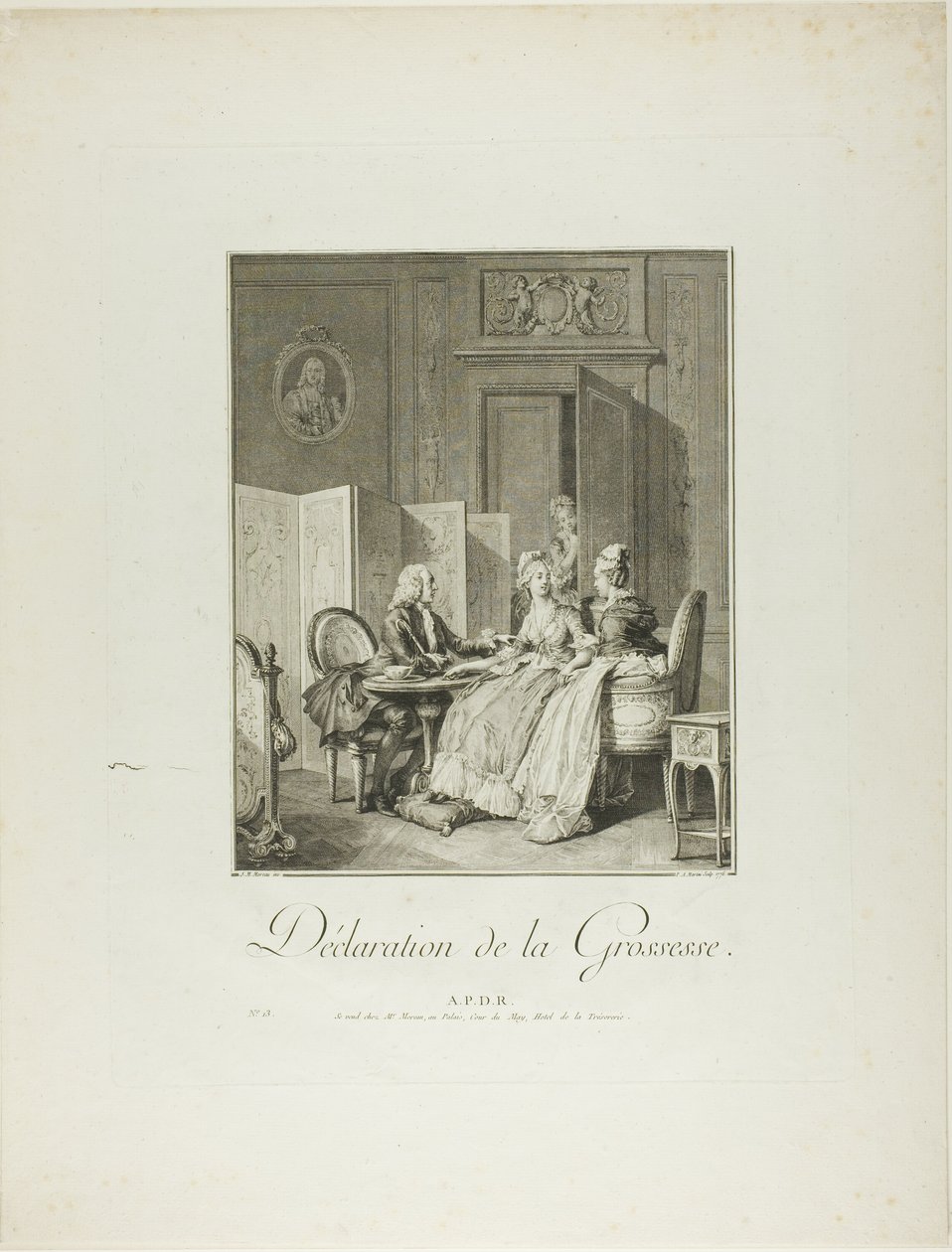 Announcement of Pregnancy, from Monument du Costume Physique et Moral de la fin du Dix-huitième siècle - Pietro Antonio Martini