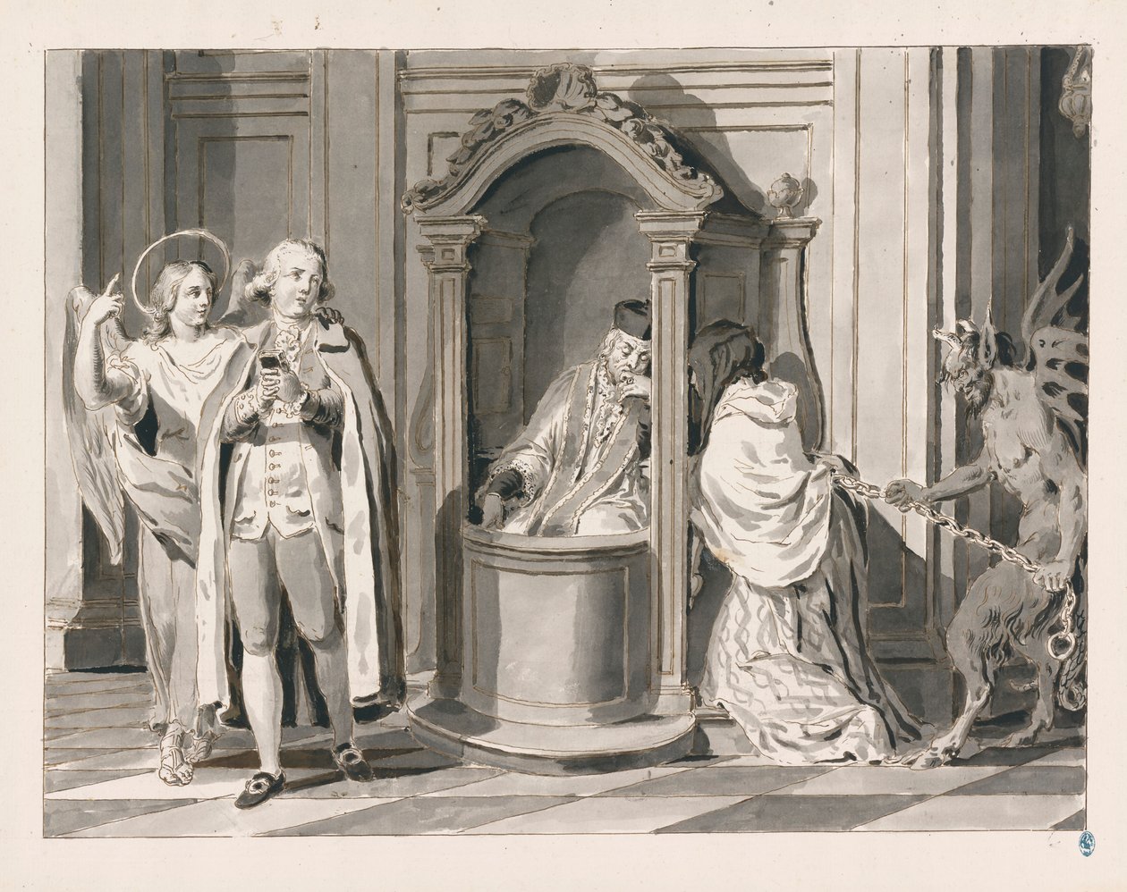 Confession ou Pénitence des Sept Sacrements - Pietro Antonio Novelli