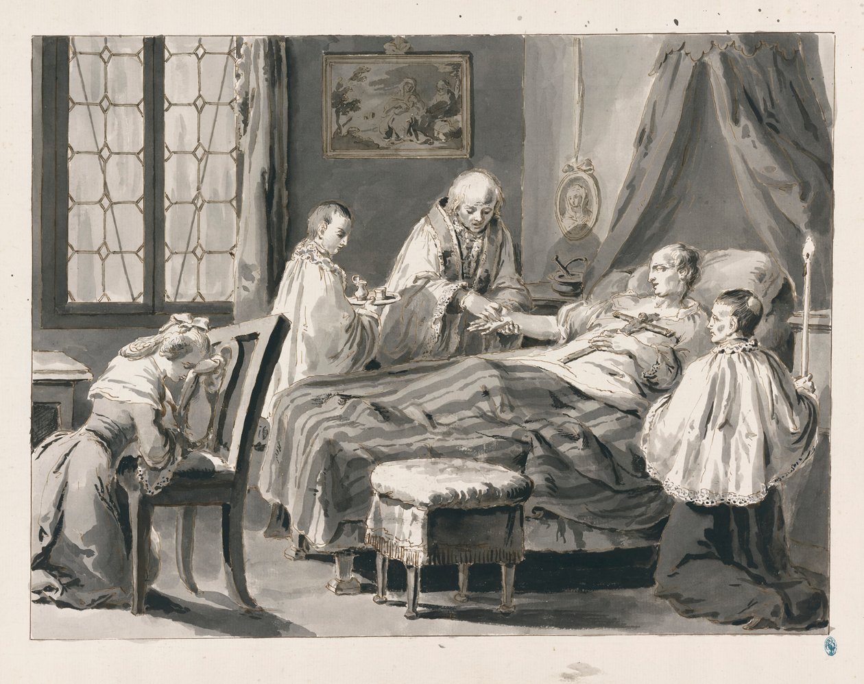 Extrême-Onction des Sept Sacrements - Pietro Antonio Novelli