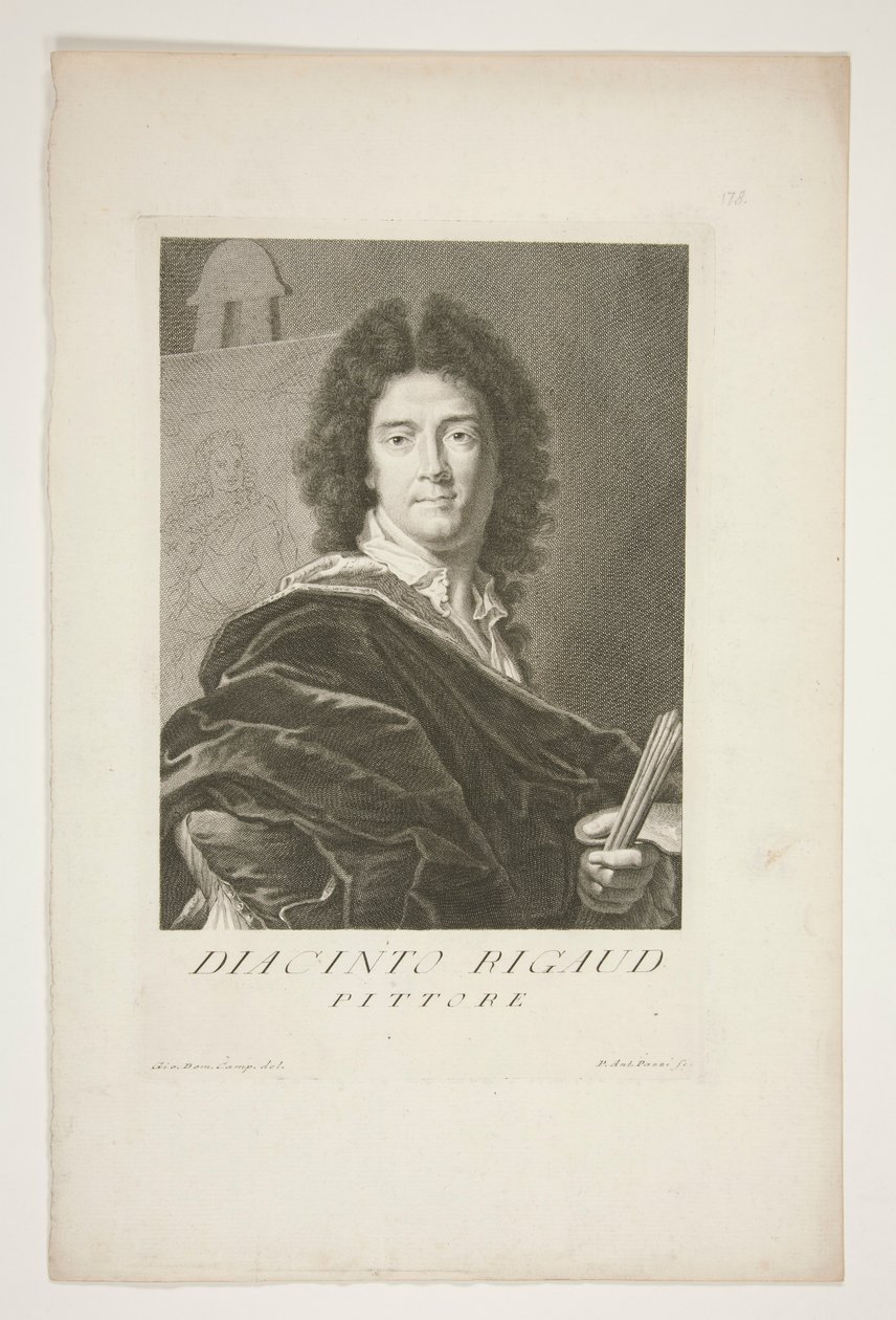 Portrait de Hyacinthe Rigaud - Pietro Antonio Pazzi