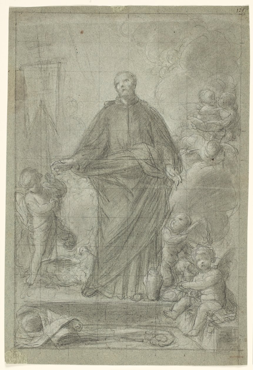Saint Cajetan de Thiene (?) entouré de putti - Pietro Antonio de Pietri