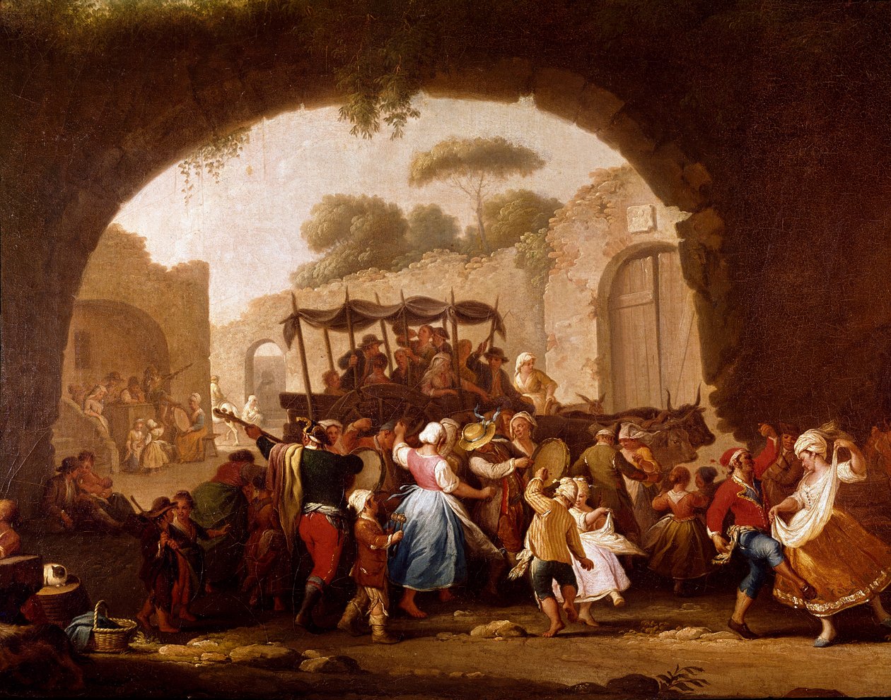 Scène de danse et fête populaire à Naples (détail) - Pietro Fabris