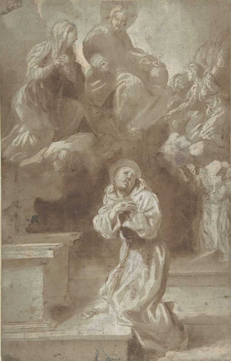 Le Christ et la Vierge apparaissant à Saint François, 1562-1602 - Pietro Faccini