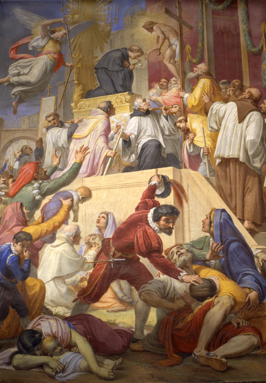 Le miracle de Saint Nicolas de Tolentino pendant la peste de Cordoue, 1856-69 - Pietro Gagliardi