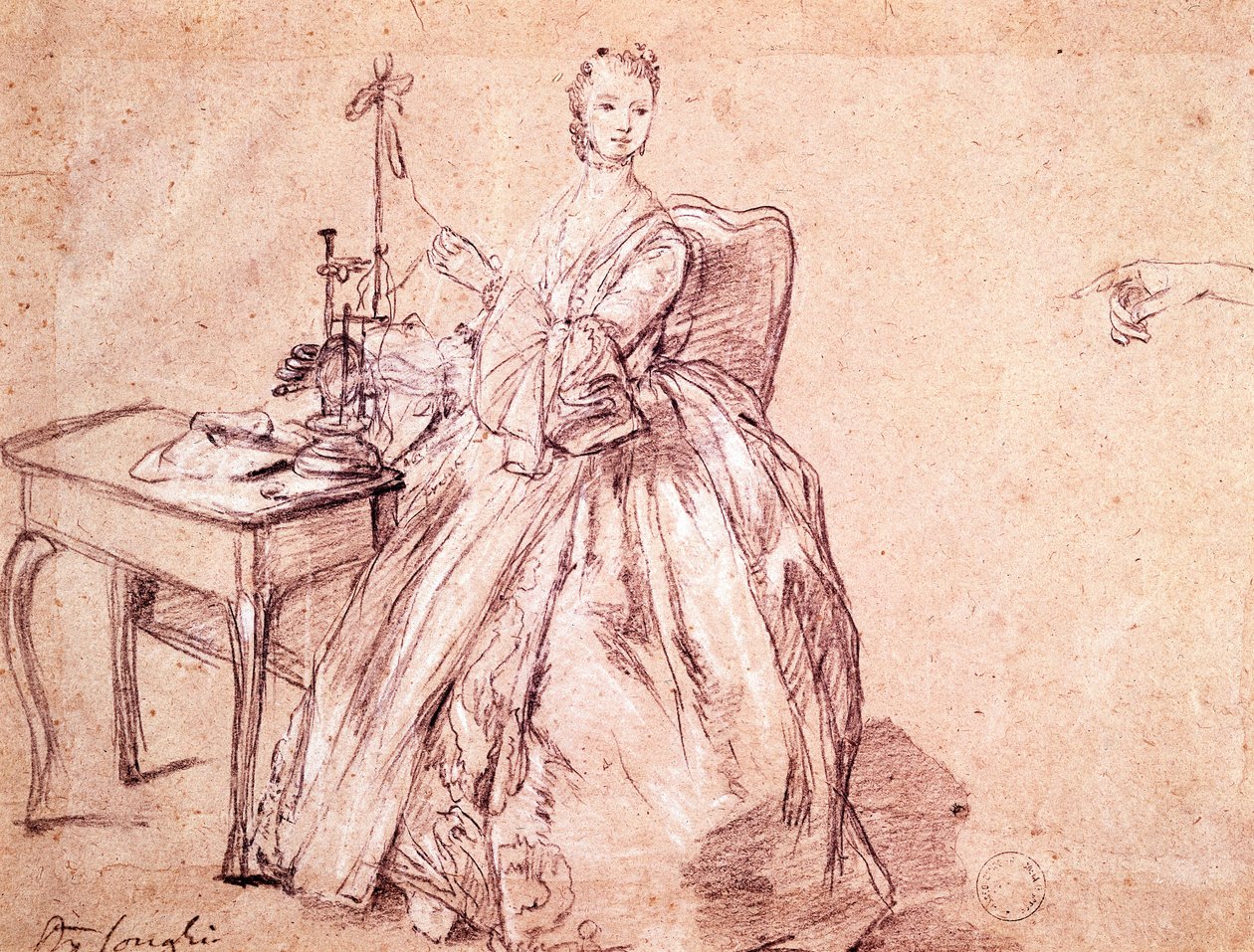 Dame filant du fil - Pietro Longhi