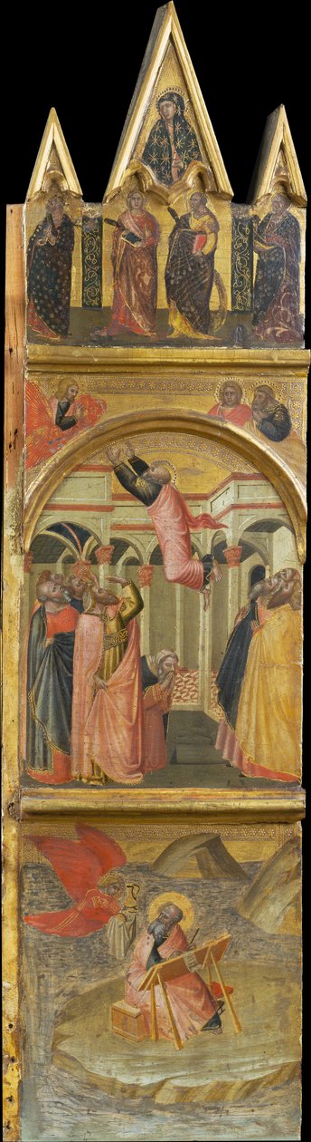 Der heilige Johannes der Evangelist auf Patmos, seine Himmelfahrt - Pietro Lorenzetti