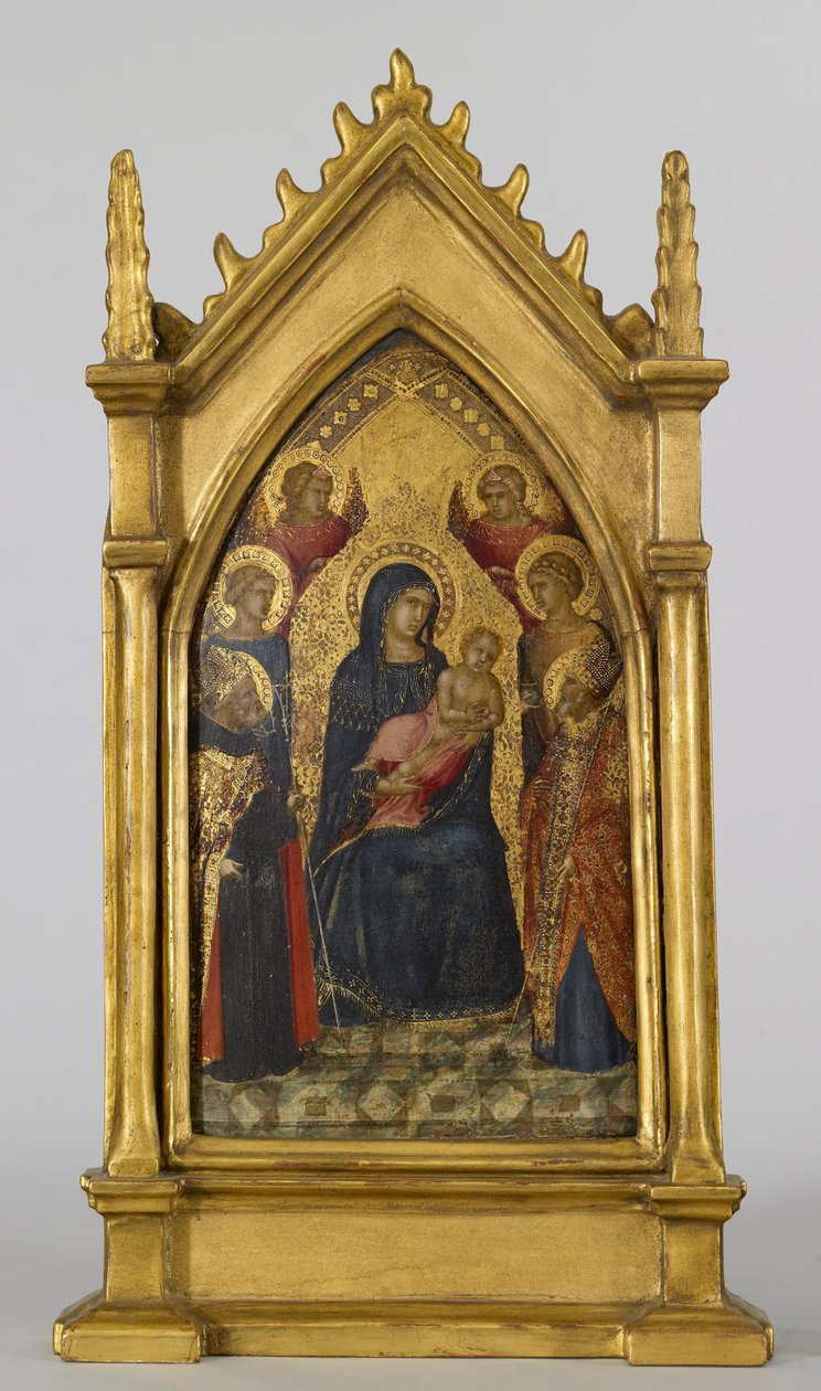 Vierge et Enfant avec les Saints Augustin, Nicolas, Catherine, Lucie et des Anges, c.1340-45 - Pietro Lorenzetti