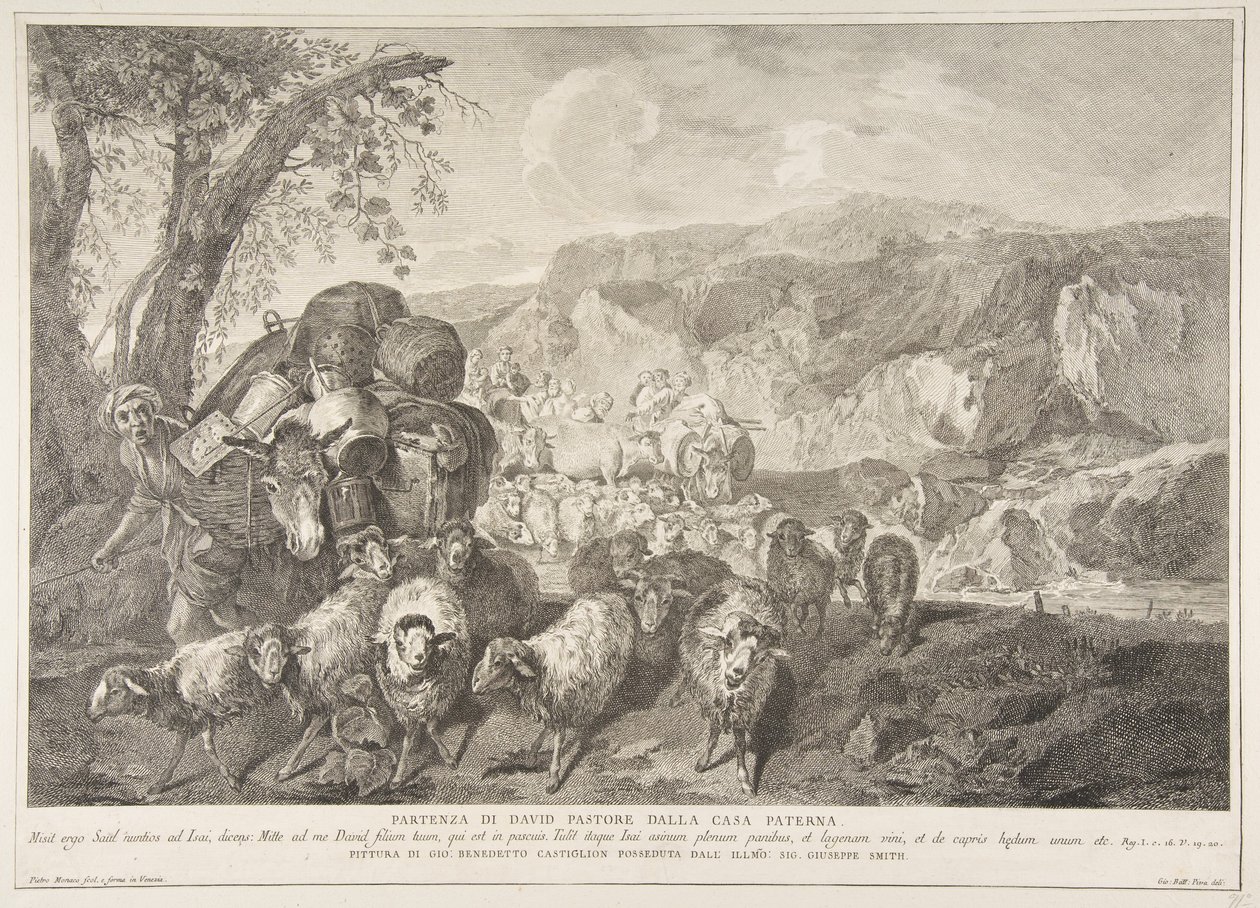 Départ de David le berger de la maison de son père, 1743-63 - Pietro Monaco