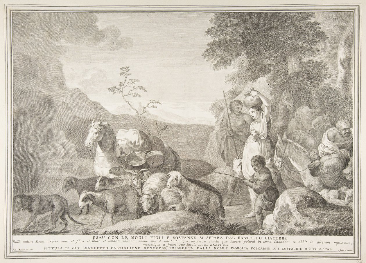 Ésaü et sa famille se séparant de Jacob, 1743-63 - Pietro Monaco