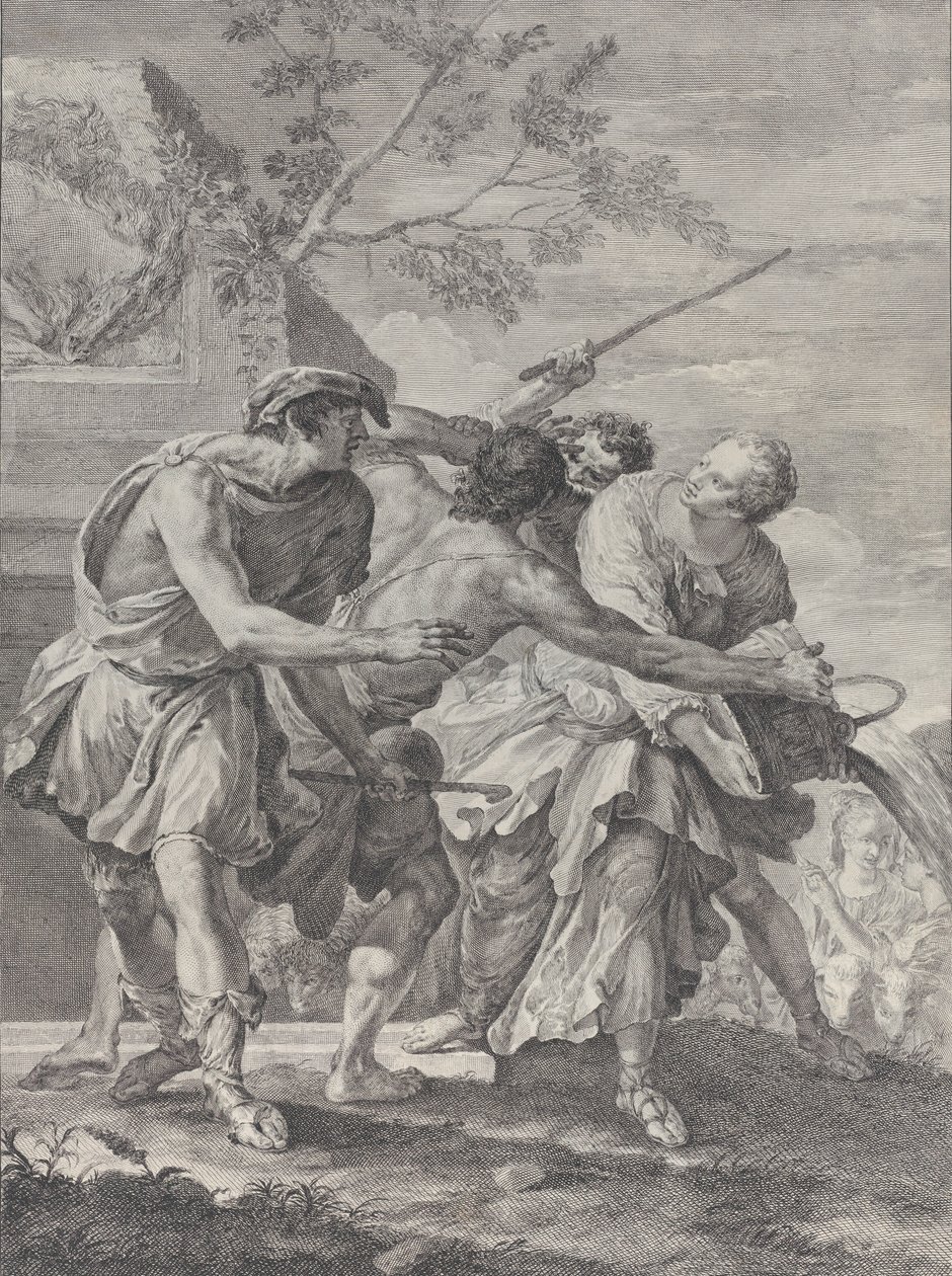 Moïse Défendant les Filles de Jethro - Pietro Monaco