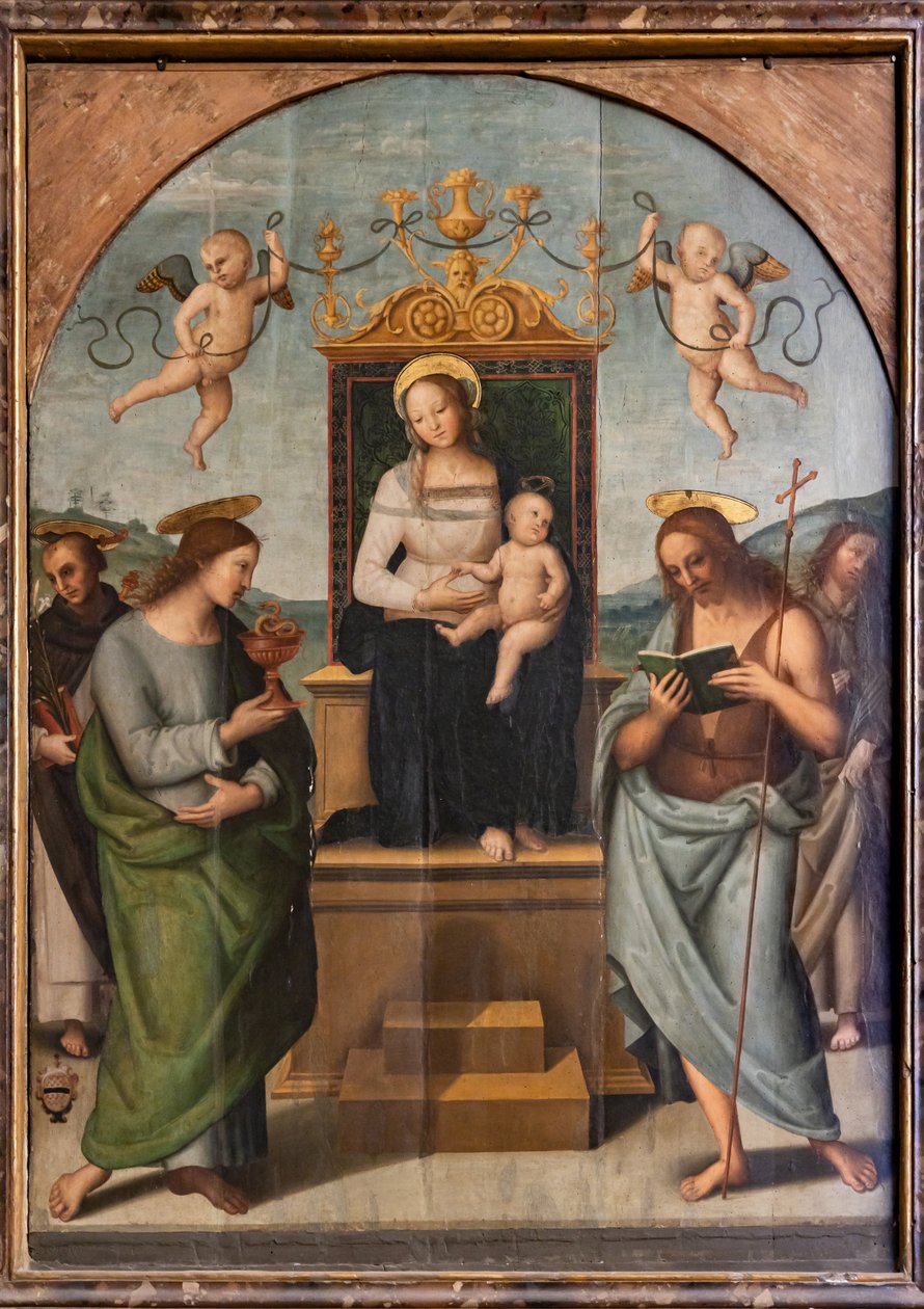 Vierge en majesté parmi Saint Gervais, Protais, Paul et Pierre - Pietro Perugino