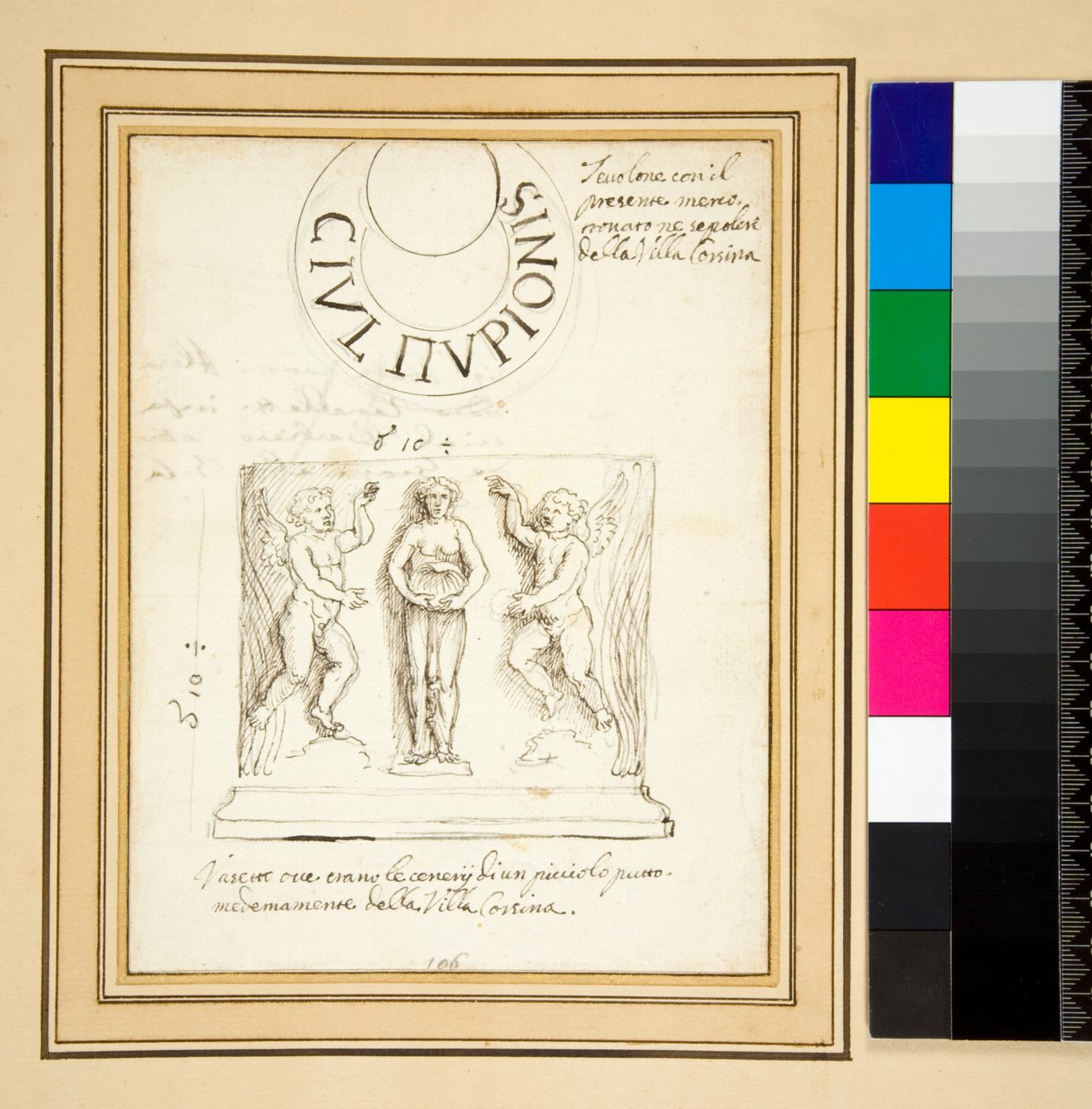 Timbre de brique et un vase - Pietro Santi Bartoli