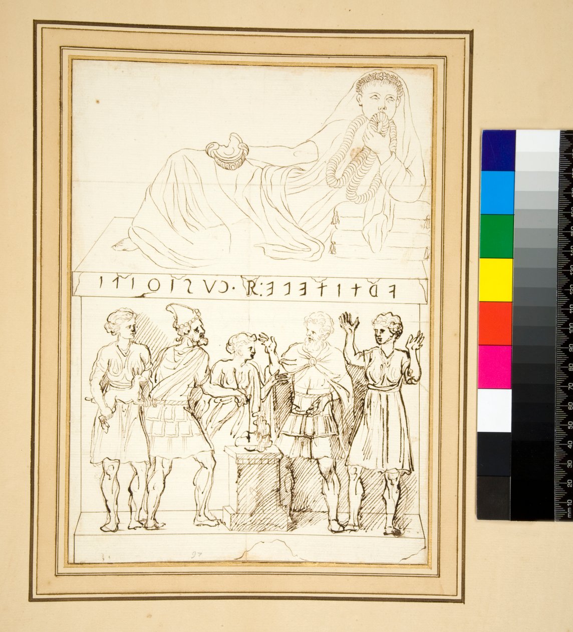 Urne cinéraire étrusque (plume) - Pietro Santi Bartoli