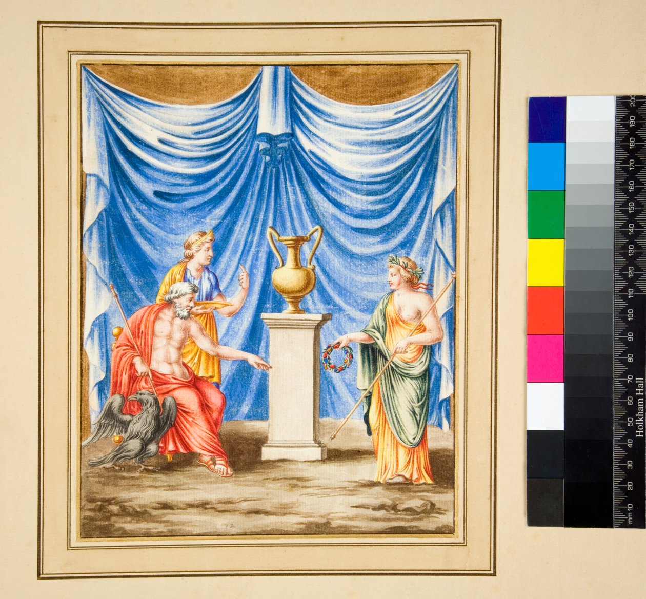 Jupiter assis à gauche avec un aigle et une figure féminine - Pietro Santi Bartoli