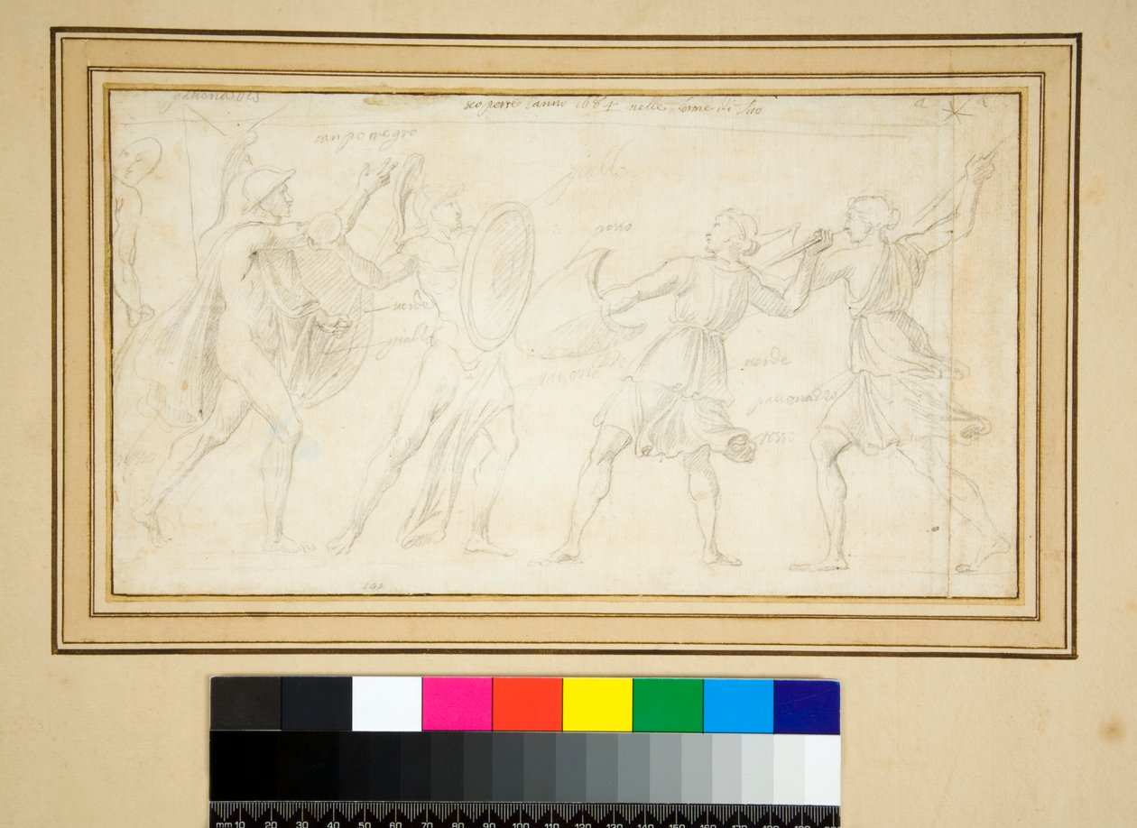 Deux Amazones combattant deux guerriers - Pietro Santi Bartoli
