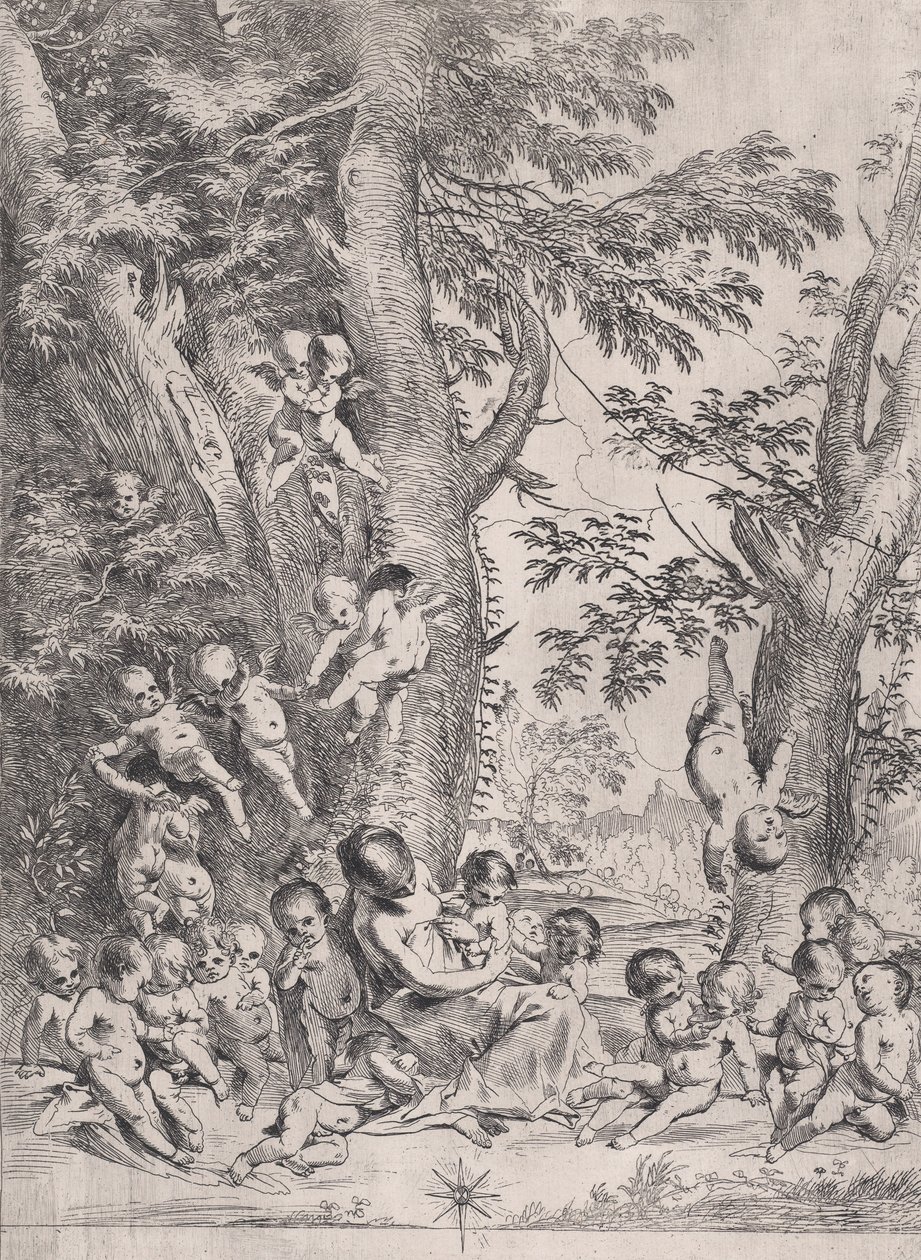 Le jardin de la charité, vers 1631-1637 - Pietro Testa