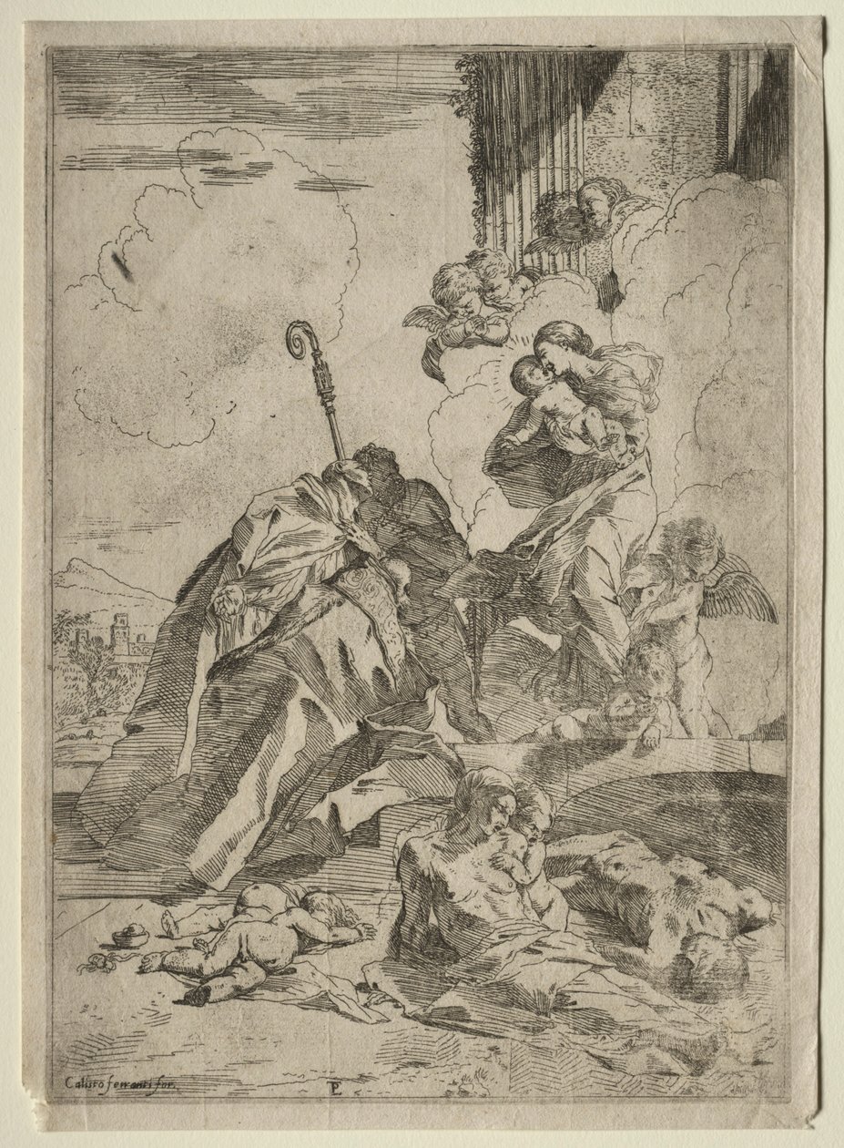 Trois saints lucquois intercédant auprès de la Vierge pour les victimes de la peste, vers 1630-31 - Pietro Testa
