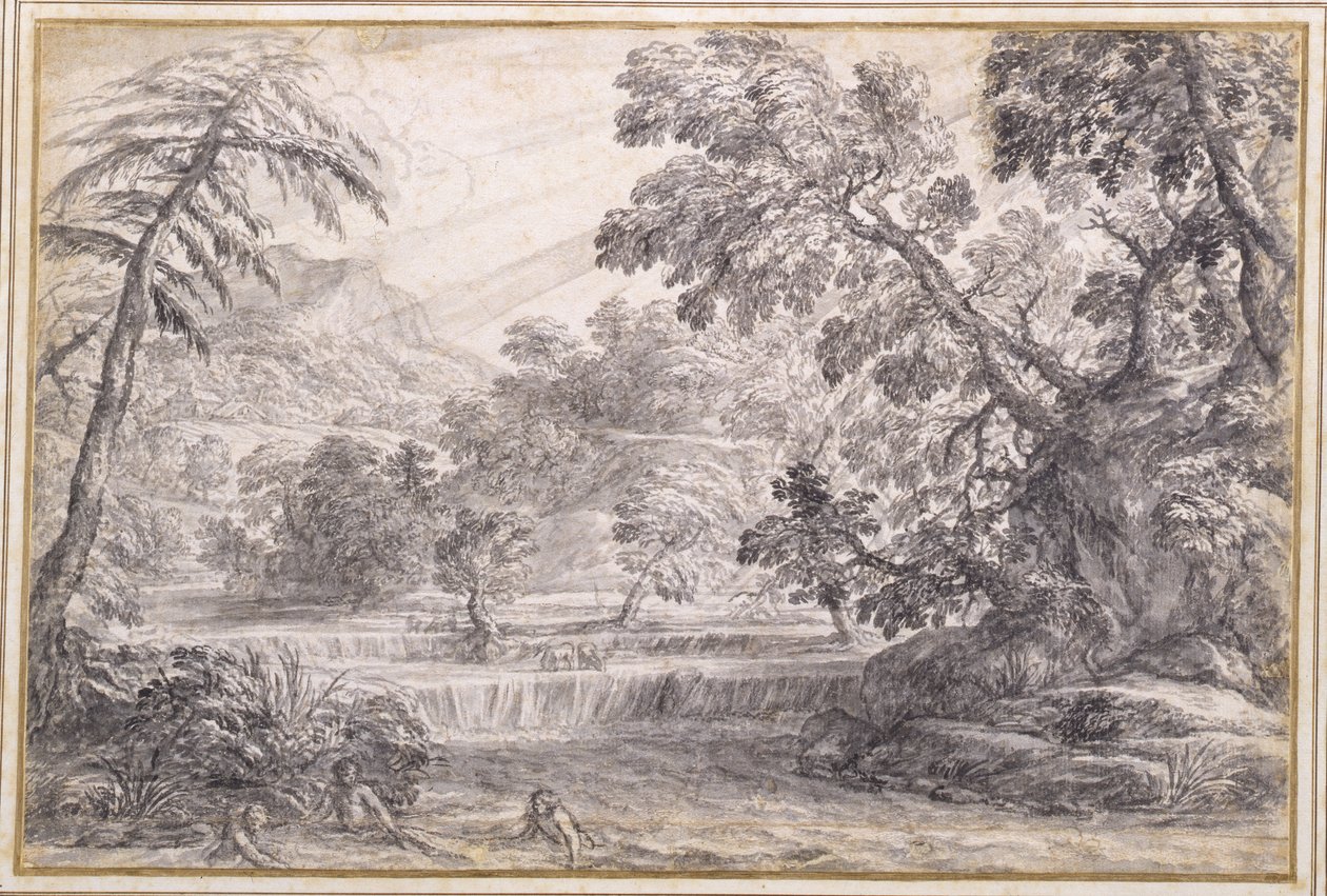 Paysage fluvial boisé, c.1650 - Pietro da Cortona