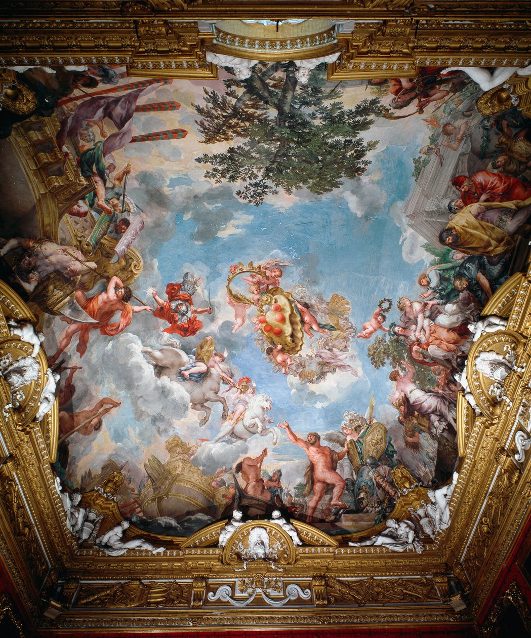 Mars après la guerre, voûte de la salle de Mars - Pietro da Cortona