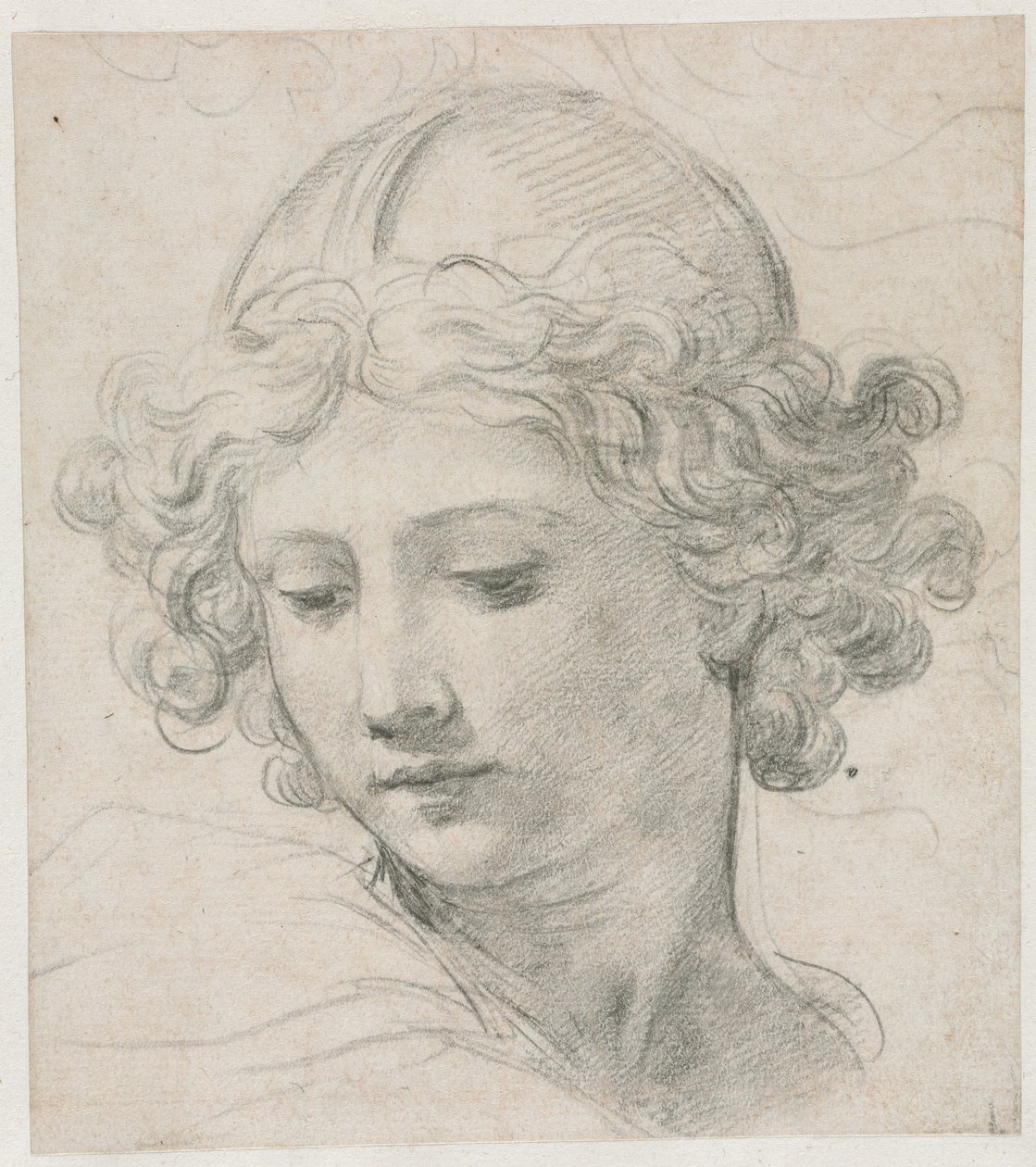 Étude pour la tête de Saint Michel, 1633 - Pietro da Cortona