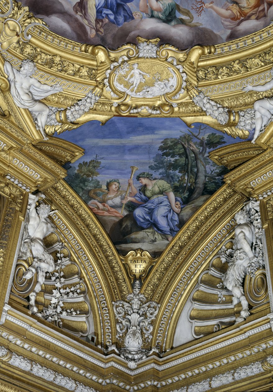 La Sala di Apollo (détail) des muses Thalia et Clio - Pietro da Cortona