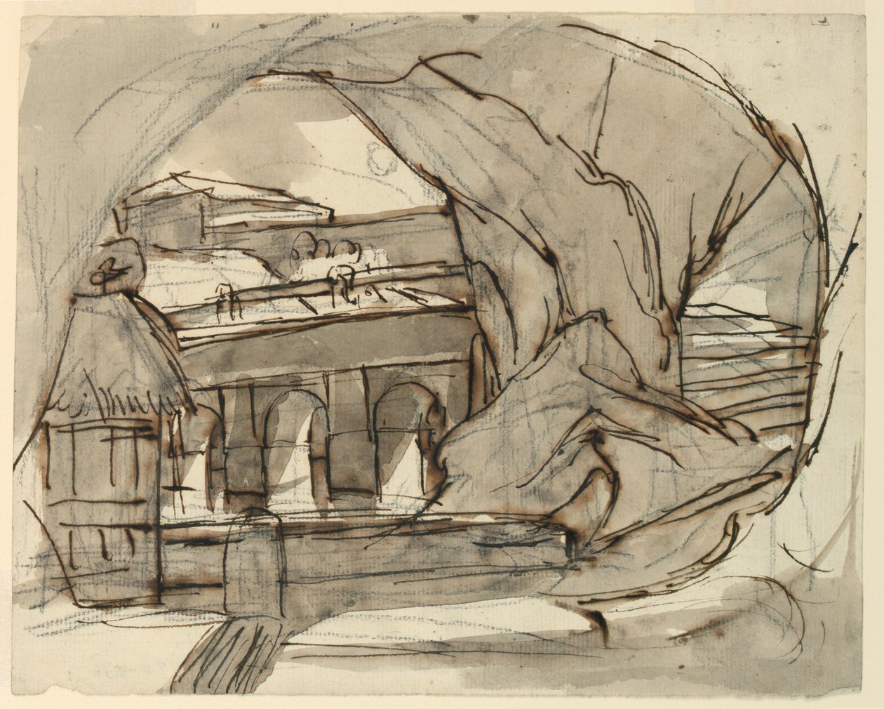 Décor de scène, grotte - Pietro di Gottardo Gonzaga