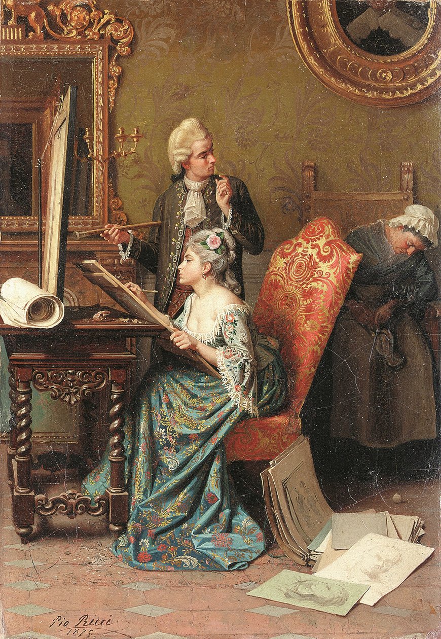 La leçon de peinture - Pio Ricci