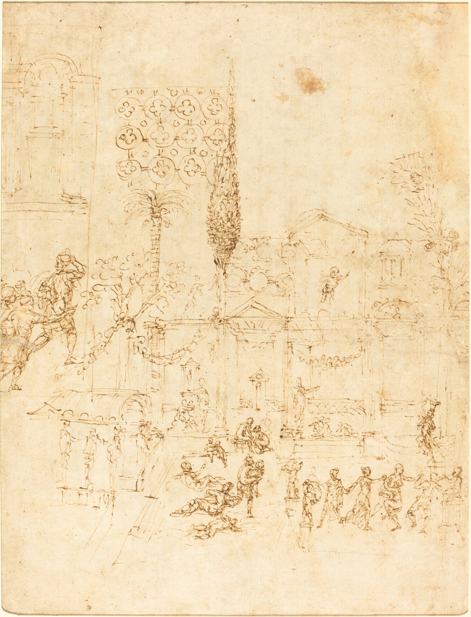 Une Fête dans une Villa Romaine [recto] - Pirro Ligorio