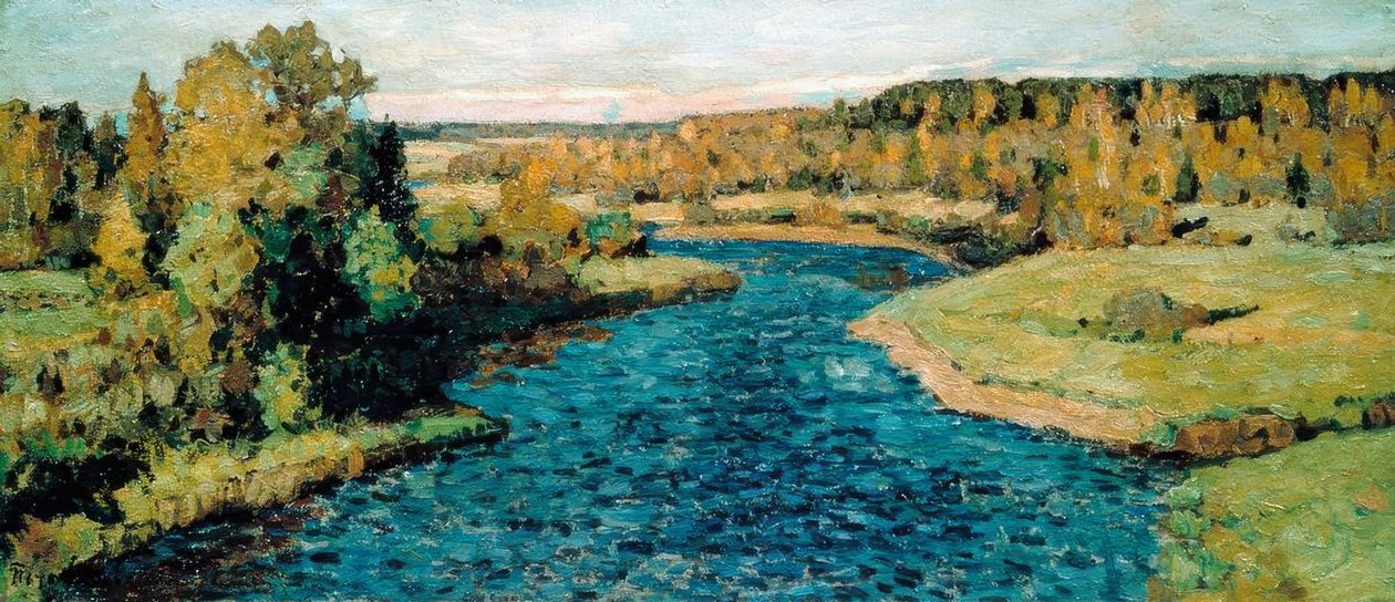 Rivière en automne - Pjotr Iwanowitsch Petrowitschew